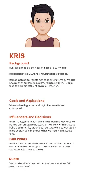 Image of a customer profile named Kris