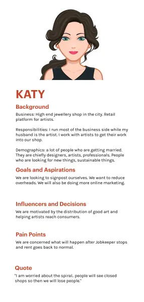 Image of a customer profile named Katy
