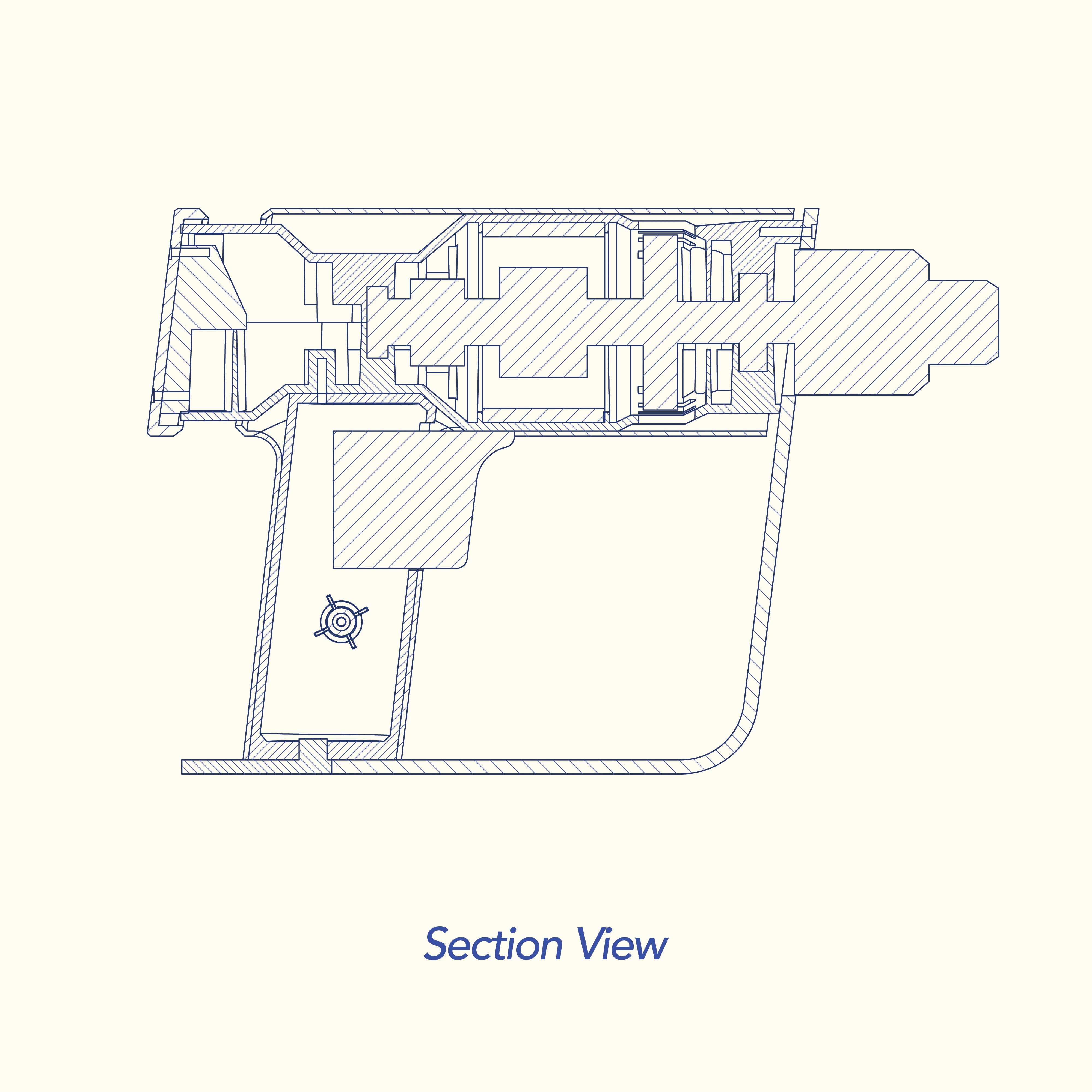 Section view line drawing.