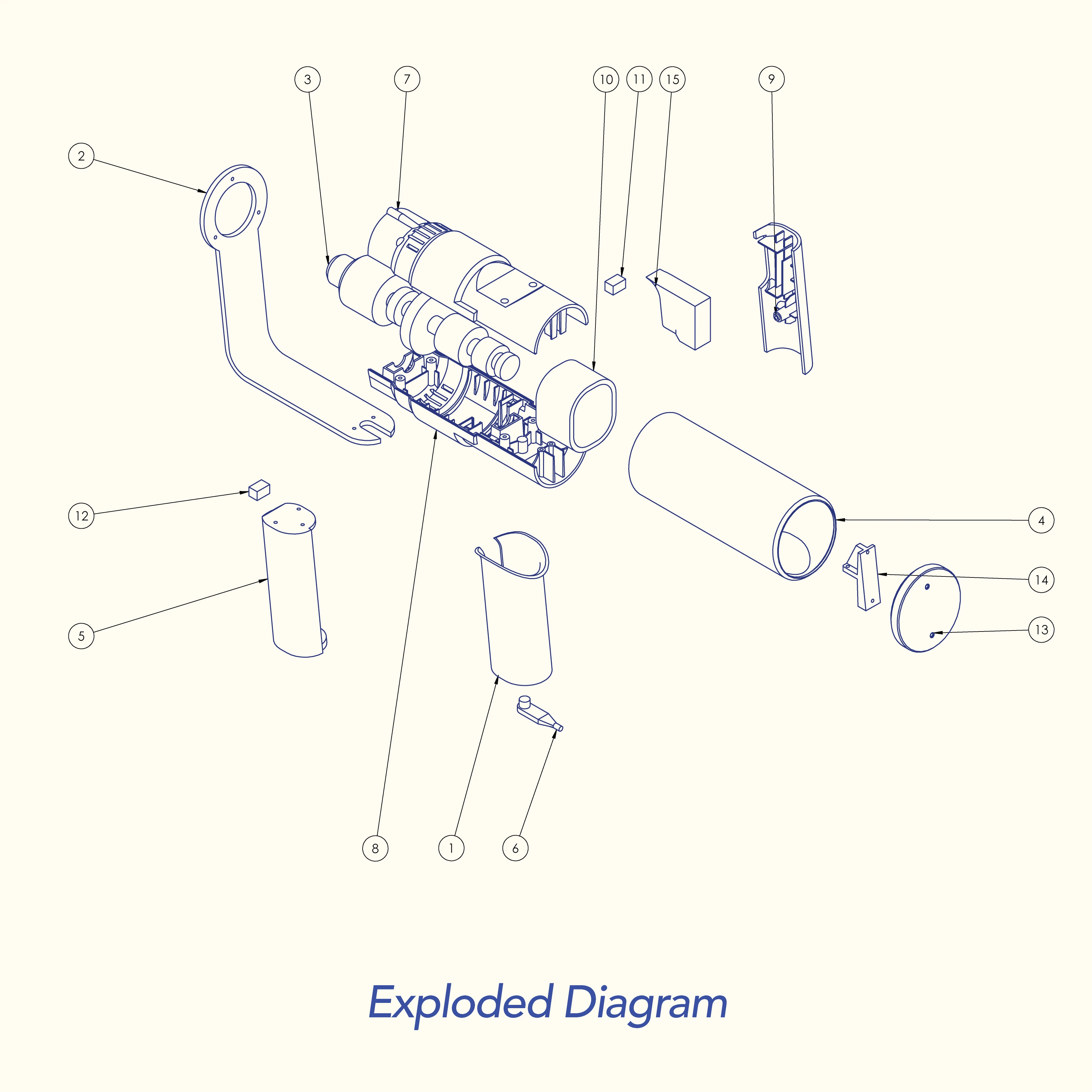 Exploded diagram line drawing.