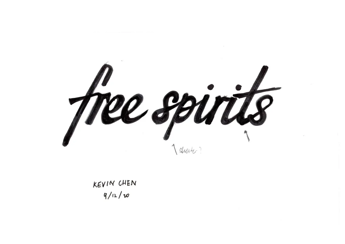 Scan of the hand-drawn logo that I used to create the final logotype.
