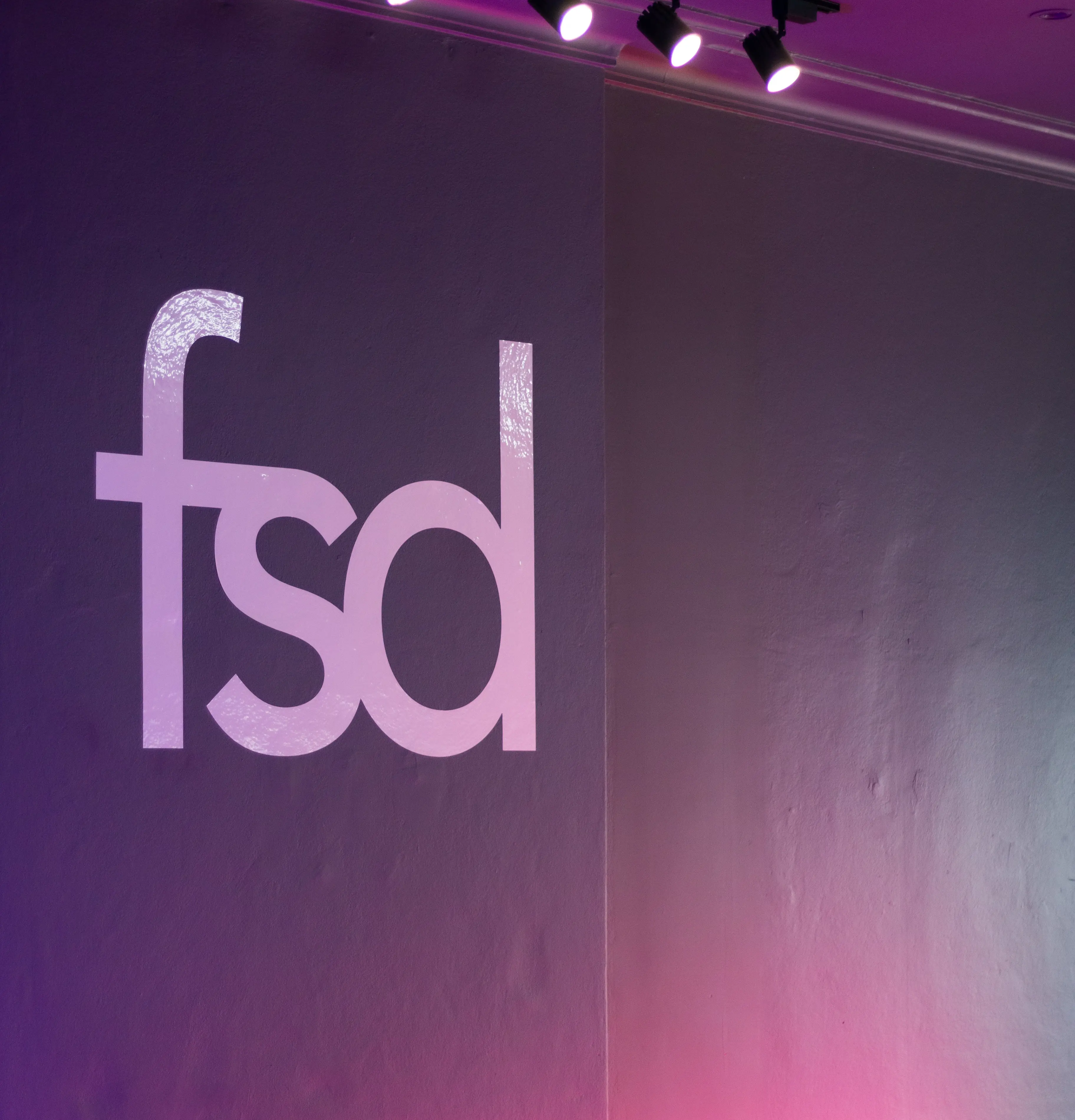 Photo of the logo as a vinyl decal in the Free Spirits Dance studio.
