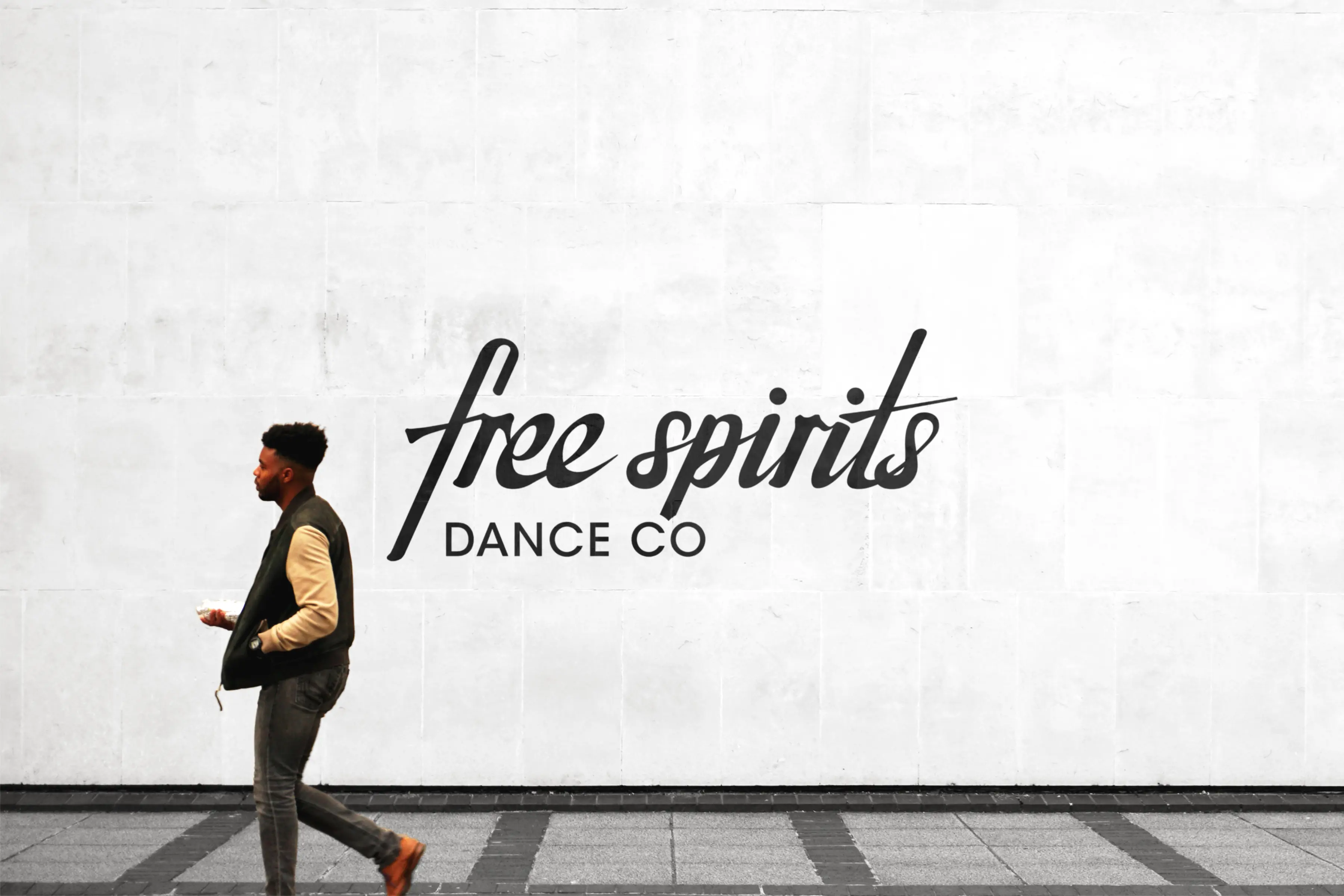 Mockup of the first Free Spirits Logotype that I designeed.
